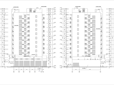 高层住宅区建筑 施工图