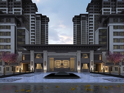 新中式小区大门 小区入口