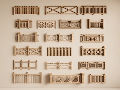 新中式栏杆 围挡 扶手