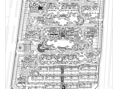 现代小区 景观图纸 施工图 居住区景观