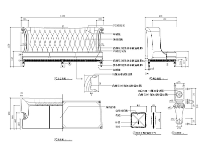 沙发三视图 施工图