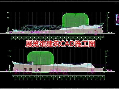 展览馆建筑CAD 施工图 展销厅