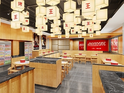 现代街边烧烤店