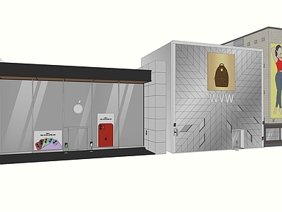 现代商业多层 商业店