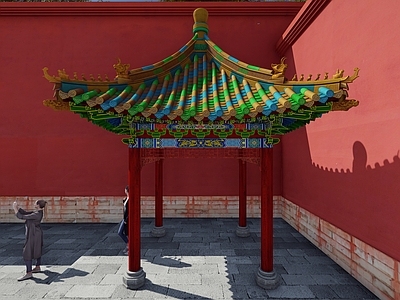 中式故宫风格古建亭 榫卯结构