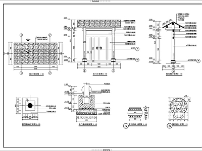 院坝门头详图 施工图