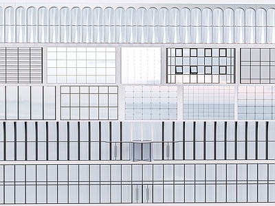 现代玻璃幕墙隔断 玻璃门窗 建筑外墙 建筑构件