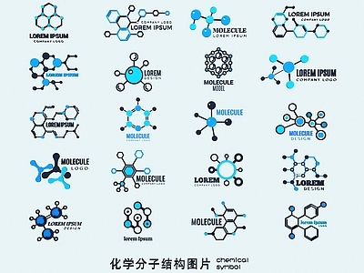 现代化学元素挂件 化学分子符号 分子式 图案图标 icon元素 异形