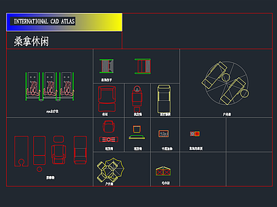 2024桑拿休闲平面图块 图库