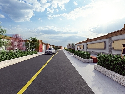 现代美丽乡村沿街道路