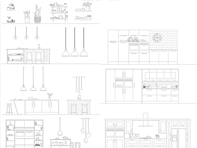 2024厨房家具图库 施工图