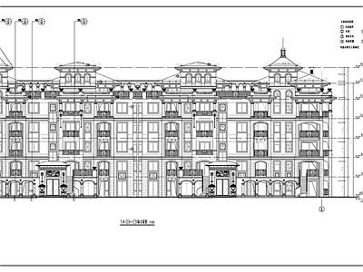 欧式古典高层住宅楼建施图 施工图