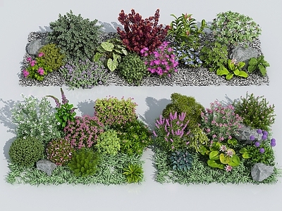 花草花卉组合 灌木 景观绿植花草 室外鲜花绿化 花卉植物组合