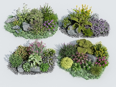 花草花卉组合 灌木 景观绿植花草 室外鲜花绿化 花卉植物组合