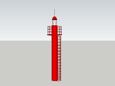 现代红色码头堤头灯建筑