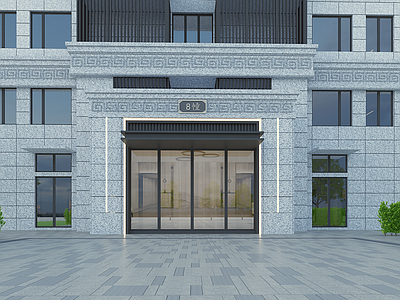 新中式建筑入户门