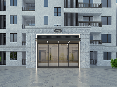 新中式建筑入户门