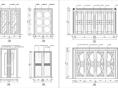 各类装饰门集 施工图