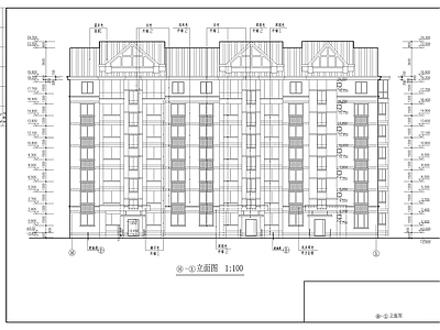 七层住宅区建筑 施工图