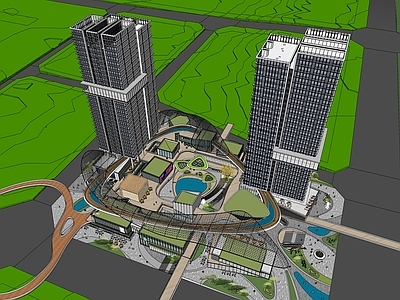 现代商场建筑 办公公寓酒店商业综合体