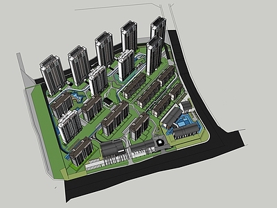 现代小区建筑 示范区