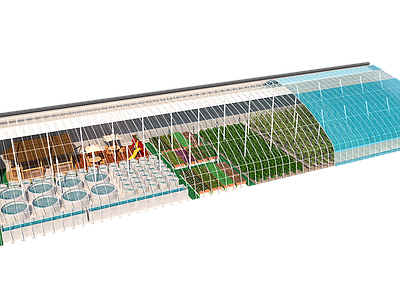 现代日光温室 装配温室 大棚 鱼菜共生 养殖大棚 化种植 循环种植养殖