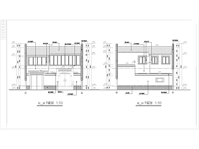 现代式四合院建筑图 施工图