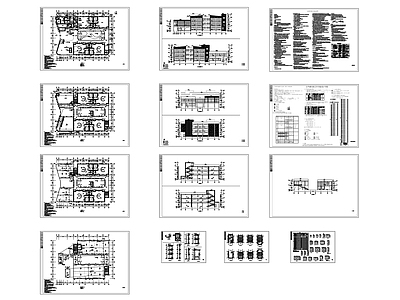 回字形现代风格幼儿园建施图 施工图