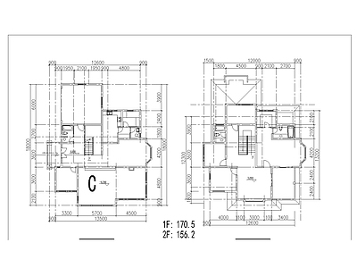 两层独栋别墅建 施工图