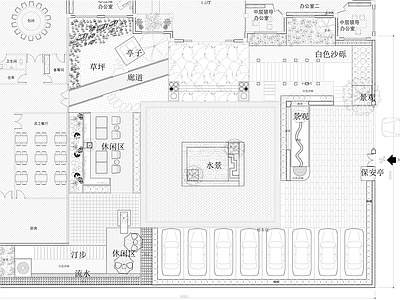 企业接待花园平面图 施工图