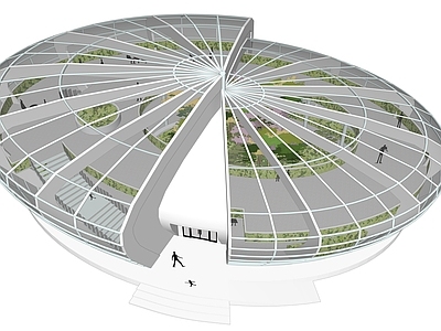 现代圆形展览馆建筑