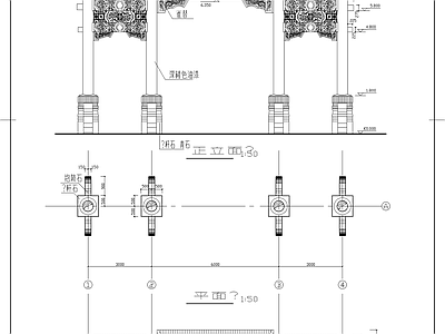 牌楼建筑设计 施工图