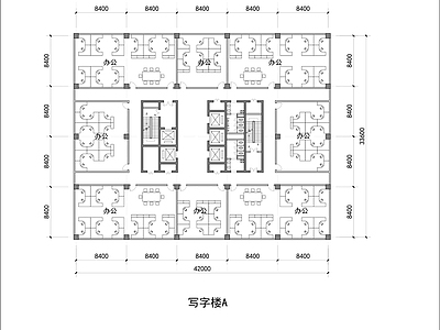 办公标层平面l施工图