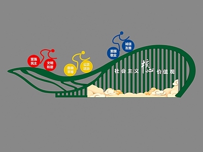 现代景观雕塑 城市文明宣传牌 主题