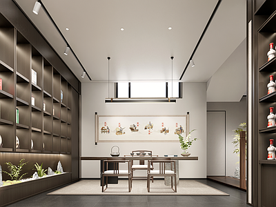 新中式茶叶店 开放茶室