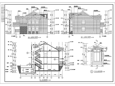 欧式别墅建筑 施工图