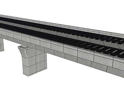 现代高架铁路 桥墩桥面