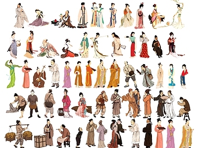 古代仕女图宫廷人物 古典汉服人物