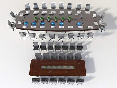 现代办公桌椅 会议室 桌椅组合