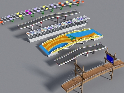 现代景观桥 彩虹桥 市政桥 步行桥 公园桥 滨水桥