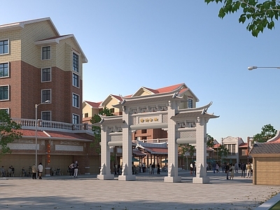 中式牌坊 街道