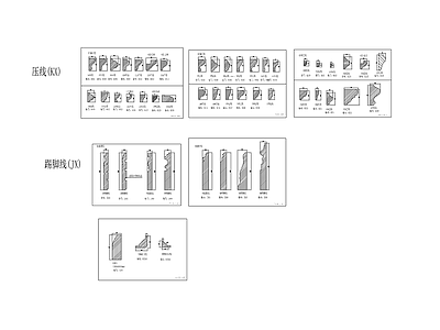 各类线条详图 施工图 各式线条