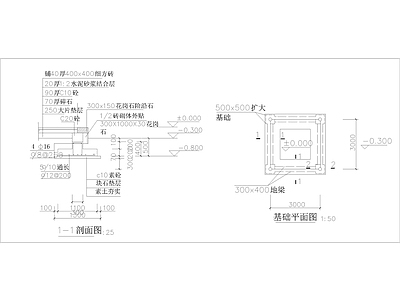 木架构四脚亭 施工图