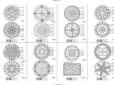 水刀石材地砖拼花详图 施工图