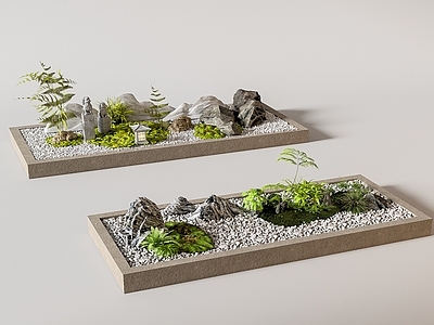 现代庭院小品 室内景观造景 植物组合 植物堆 微景观