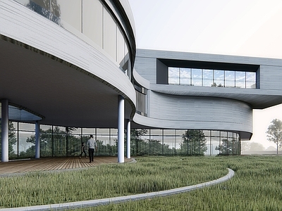 现代展览会所文化馆建筑