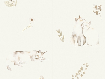 无缝法式猫咪花砖