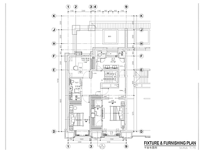 北京上叠别墅室内 施工图