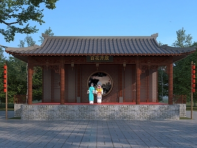 中式舞台 古朴戏台