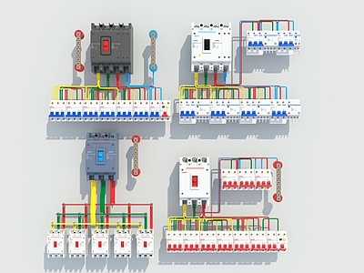 现代空气开关 电箱布线 电路模块 电线